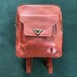 Square Leather Backpack